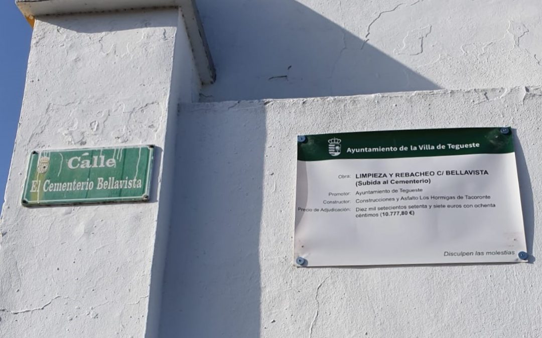 El Ayuntamiento de Tegueste acondiciona la calle Bellavista para facilitar el acceso al cementerio