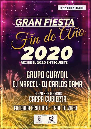 El Grupo Guaydil, Dj Marcel Glez y Dj Carlos Dama reciben al 2020 en la Villa de Tegueste