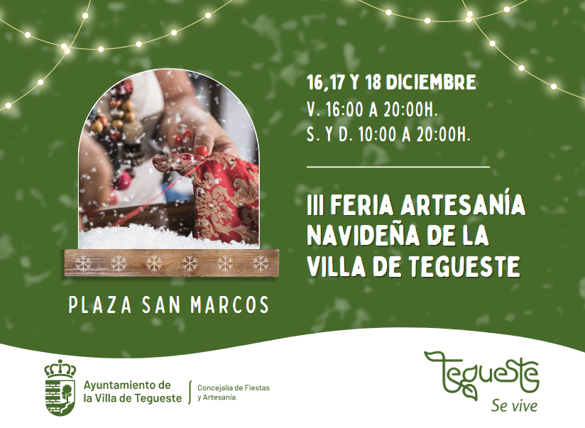 Tegueste apuesta por la dinamización del municipio con la celebración simultánea del Mercado de Navidad y la Feria de Artesanía