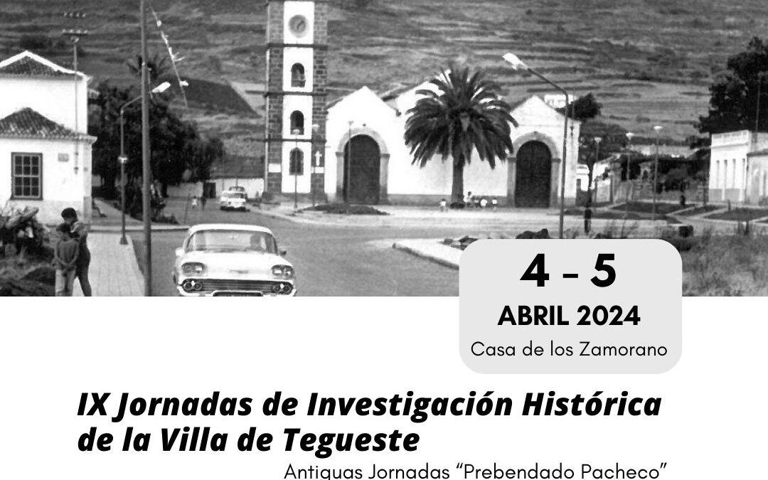Las Jornadas de Investigación Histórica Villa de Tegueste tendrán lugar los días 4 y 5 de abril