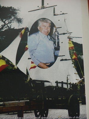 Imagen del presidente de honor del barco, Manuel López Santos